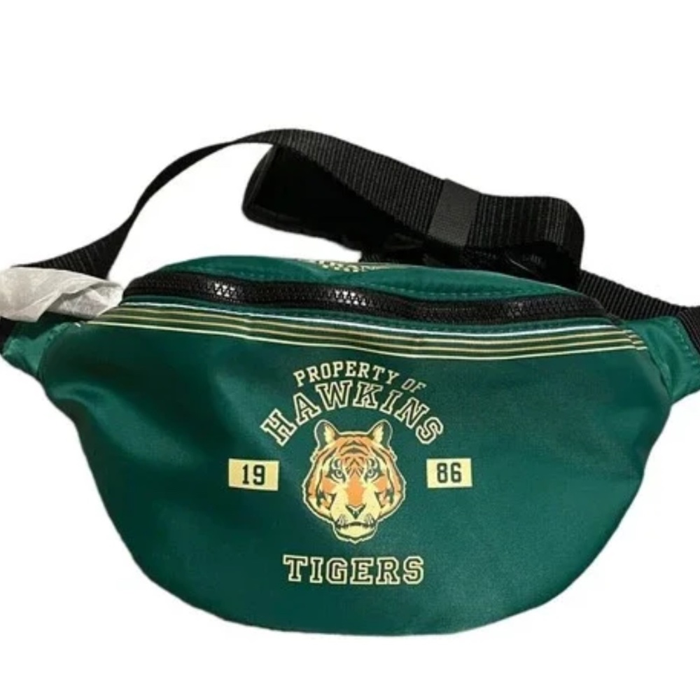 MAC Cosmetics x Stranger Things 1986 Hawkins Tigers Green Fanny Pack Belt Bag LE